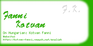 fanni kotvan business card